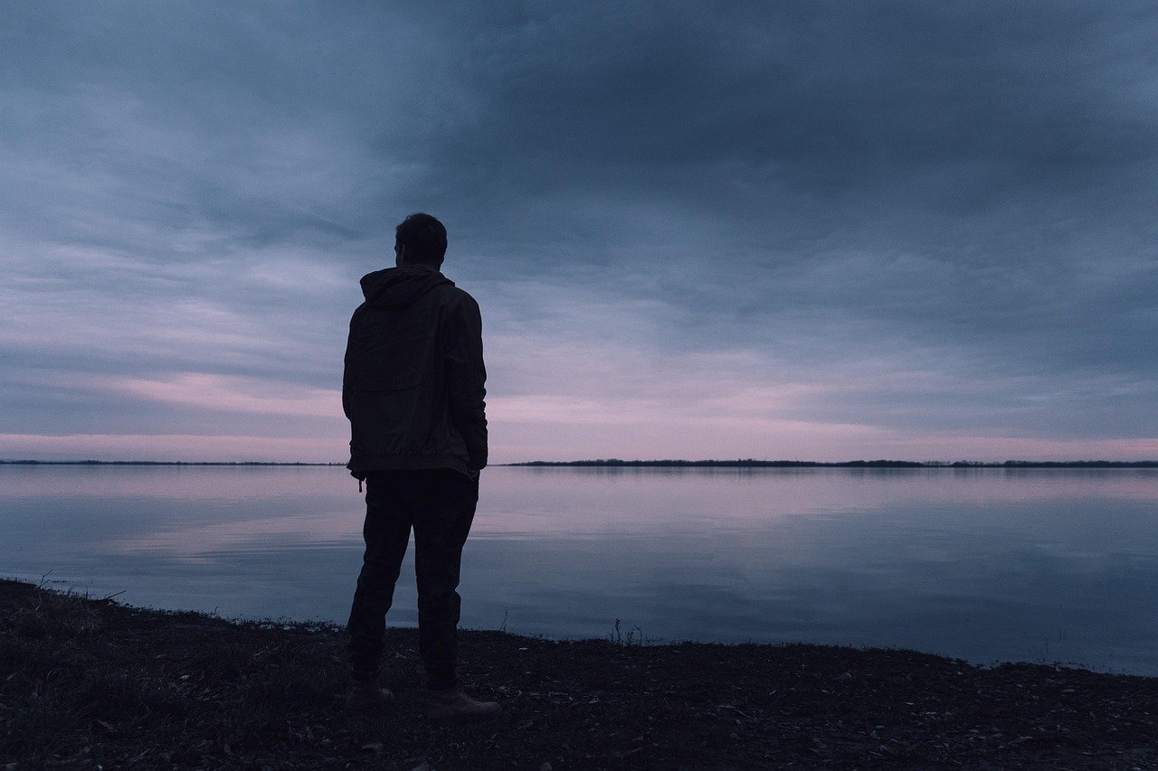 man, loneliness, sea, evening, silhouette, alone, sadness, water, ocean, beach, view, peaceful, nature, scenery, dark, man, man, alone, alone, alone, alone, alone
