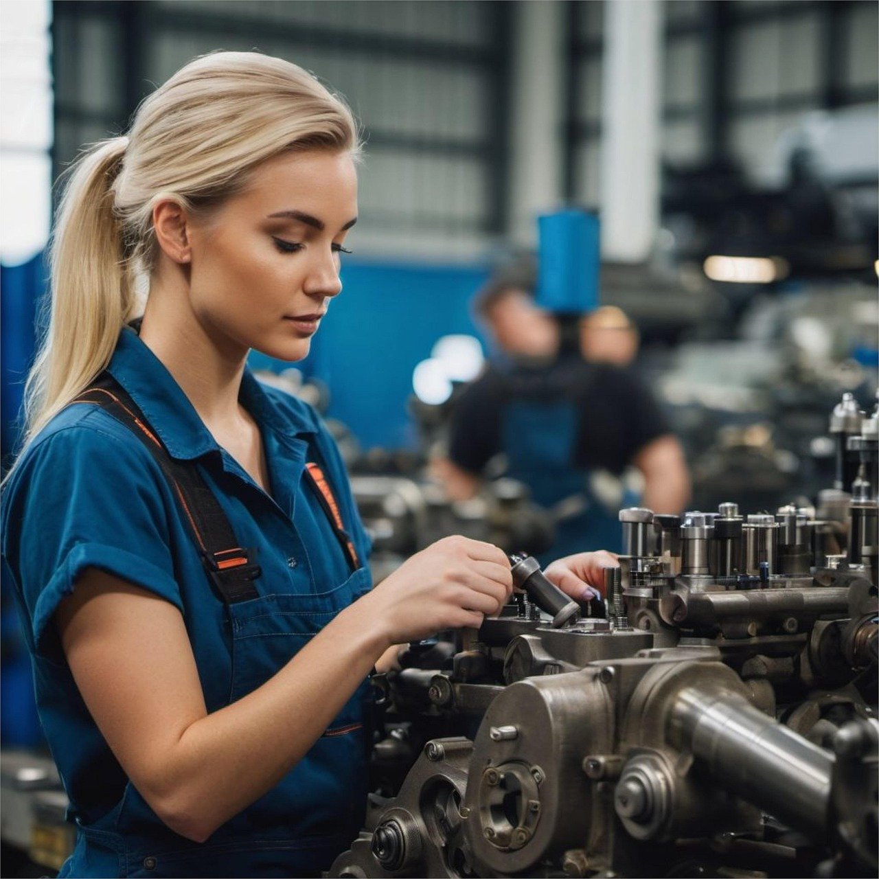 ai generated, woman, girl, fashion, model, pretty, attractive, strong women, noticeable, long hair, machine, mechanic, industry, precision mechanic, specialist, workshop, impressive, mechanic, mechanic, mechanic, mechanic, mechanic