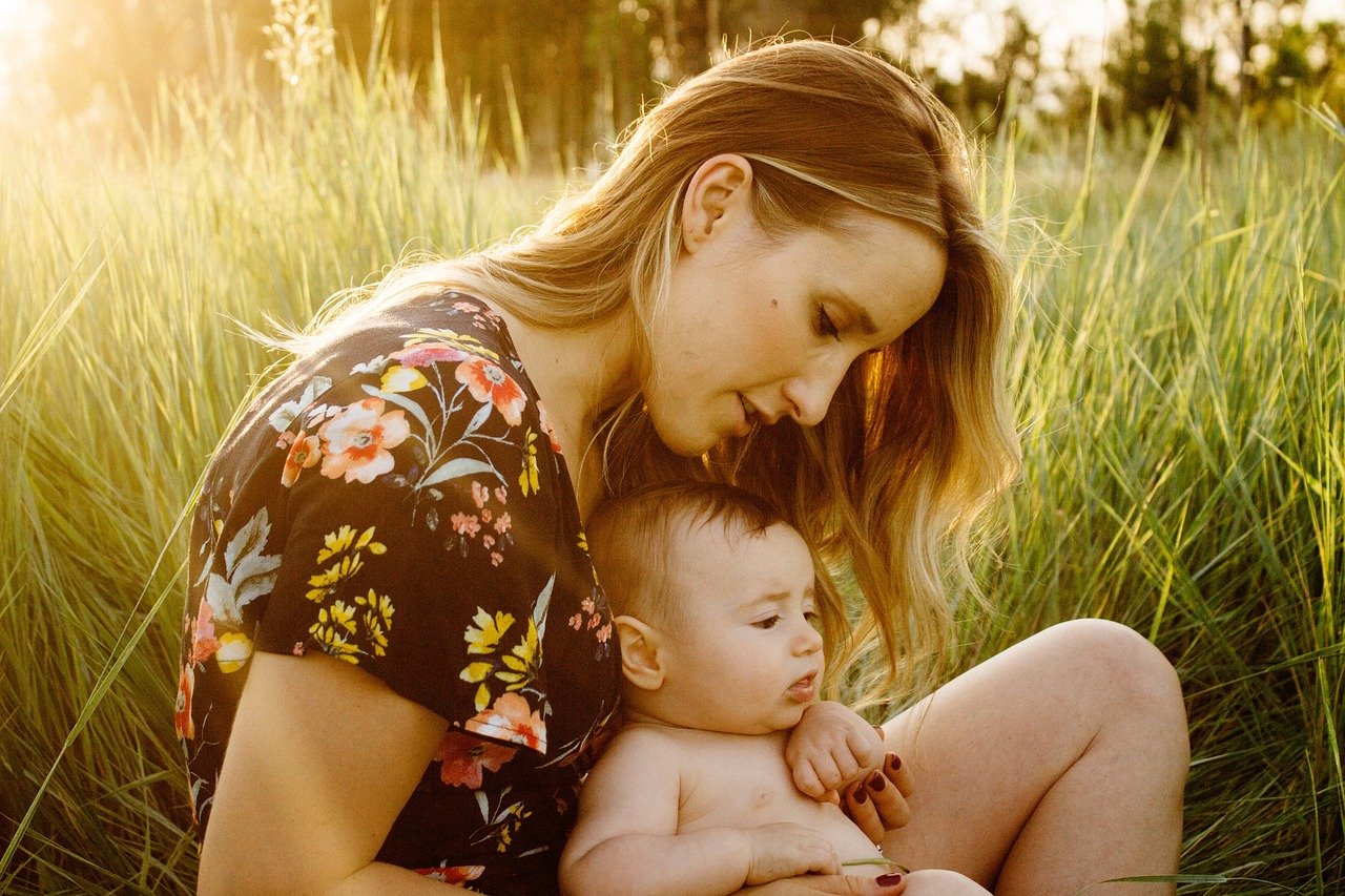mother, baby, child, field, motherhood, parent, parenthood, happy mothers day, infant, family, girl, grass, love, woman, sit, sitting, outdoors, nature, portrait, golden light, mum, mom