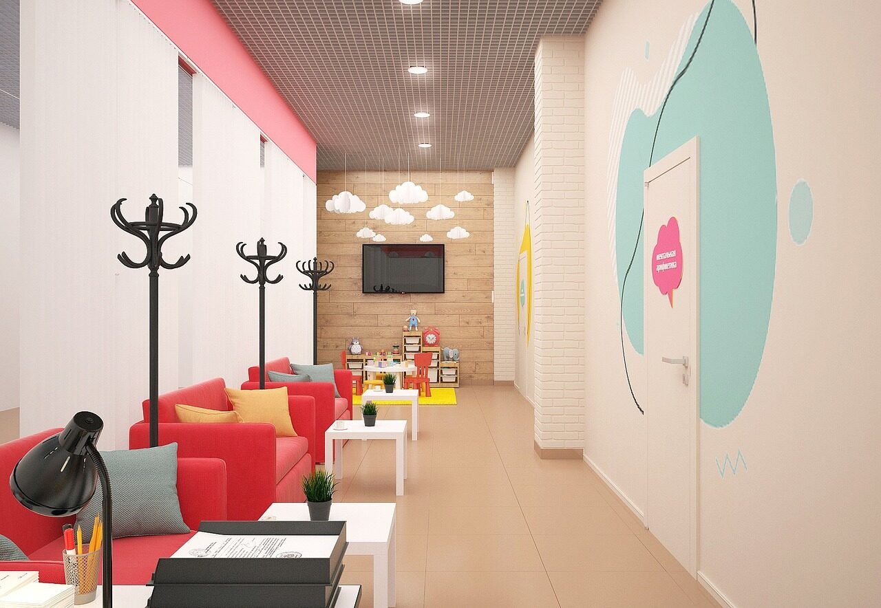 children's hospital, hall hospital, hospital, hall, children's public interior, 3d, the design of the project, design project, repair, interior, children's hospital, hospital, hospital, hospital, hospital, hospital