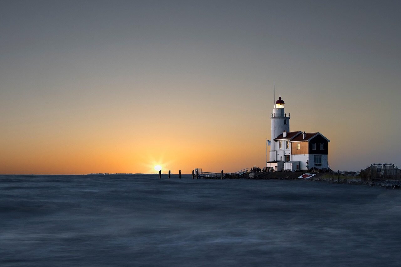 lighthouse, building, nature, nautical, netherlands, sea, ocean