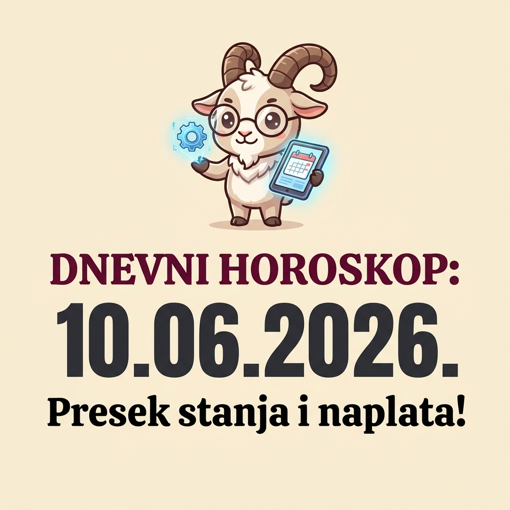JARAC – Dnevni horoskop za 10.06.2026: Sreda donosi presek stanja, vreme je za naplatu rezultata i apsolutnu tehničku dominaciju!