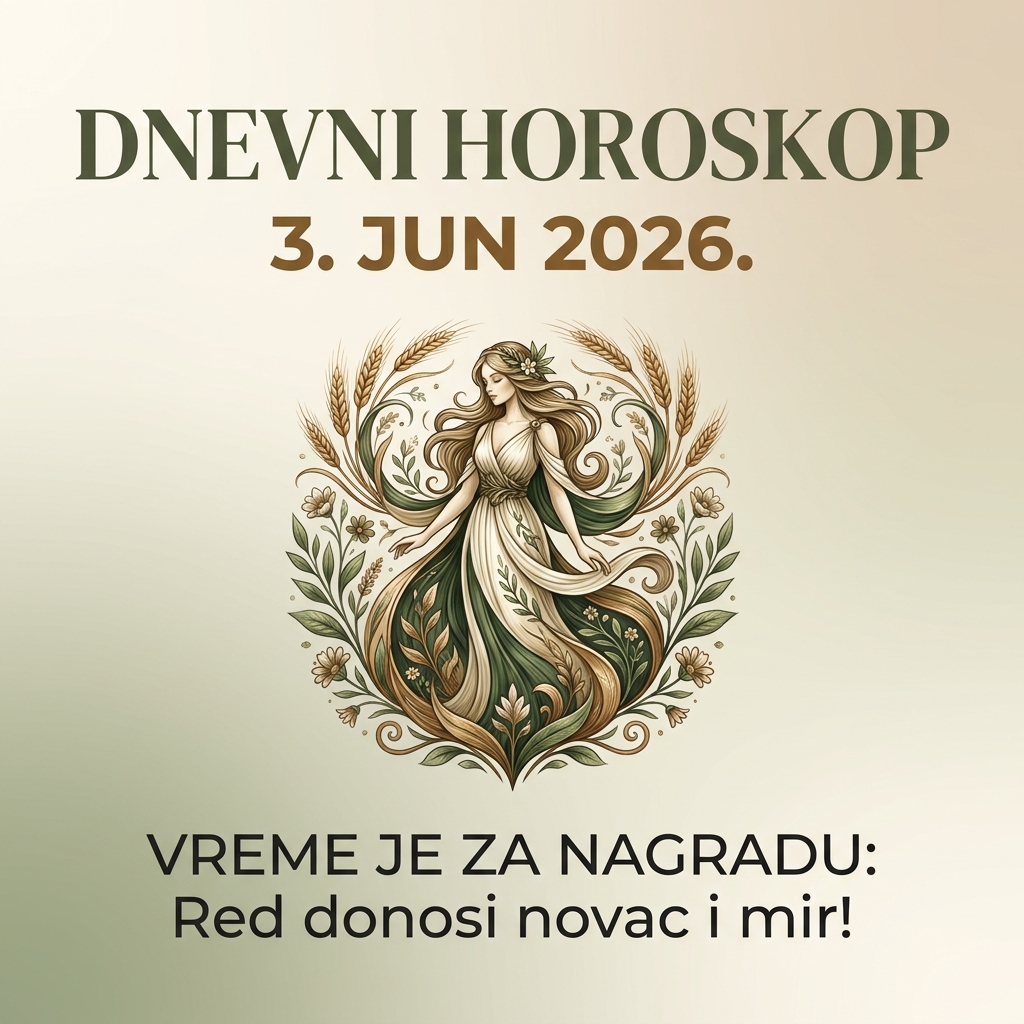 Djevica: Dnevni horoskop za 3. jun 2026 – Vreme je za nagradu, novac stiže kroz vaša pravila!