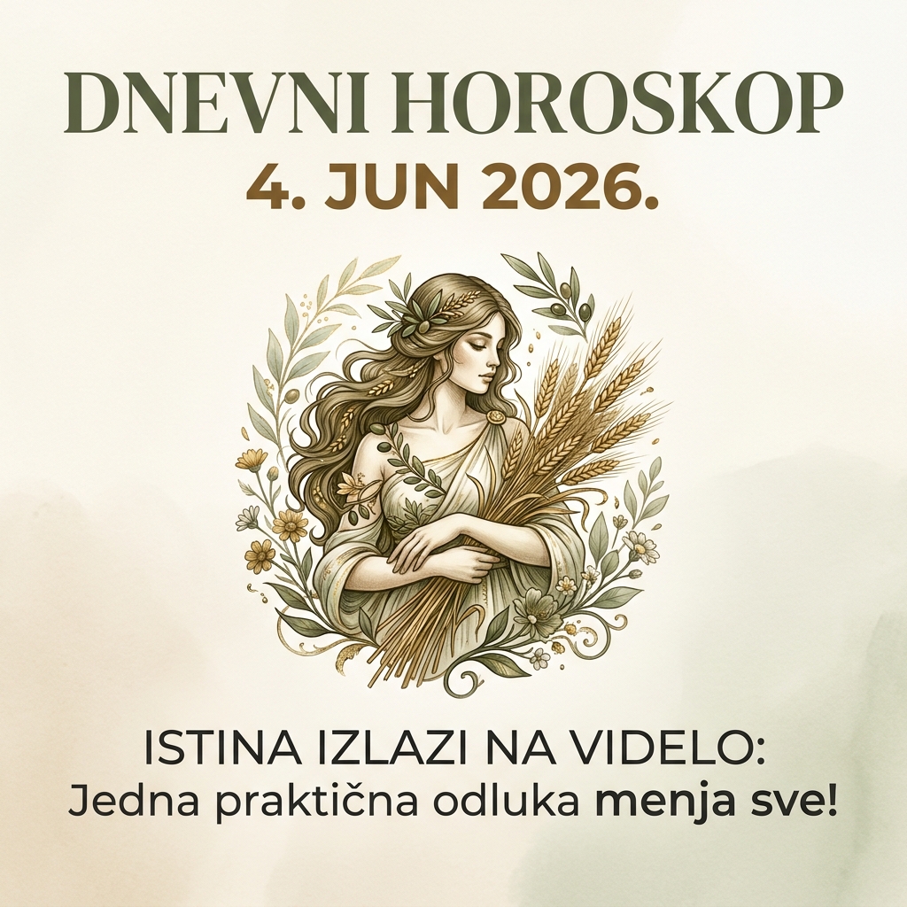 Djevica: Dnevni horoskop za 4. jun 2026 – Istina izlazi na videlo, jedna praktična odluka donosi preokret!